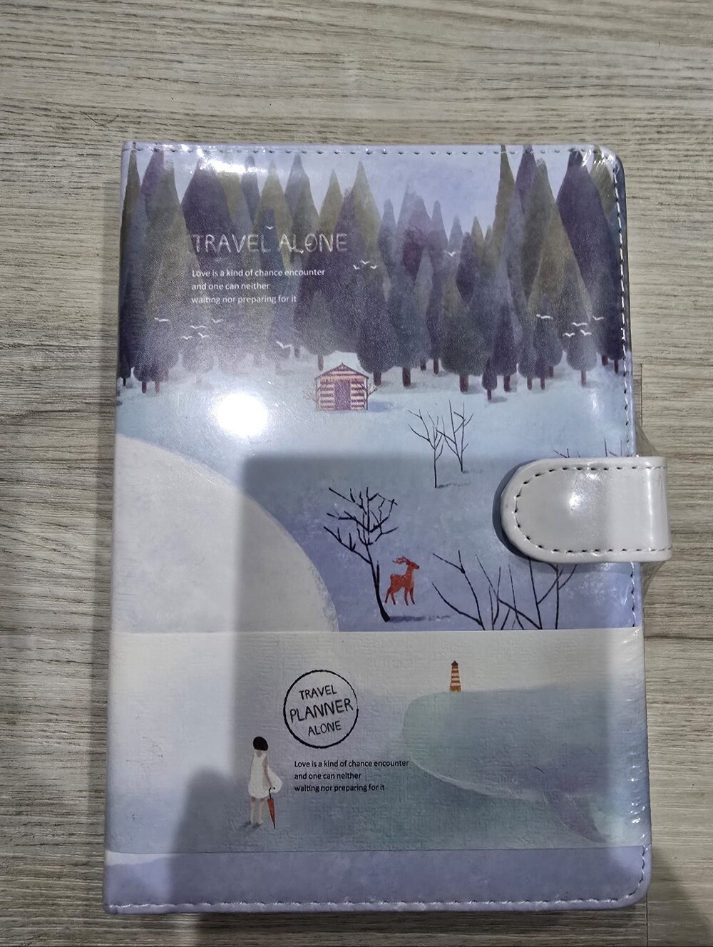 Travel Planner Alone Notebook - Winter Forest Design New Sealed